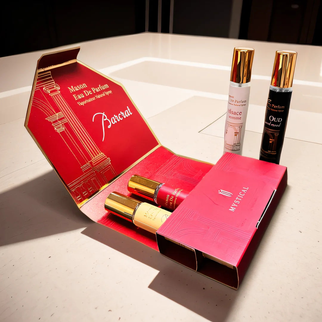 Barcarl perfume bottles and packaging on a light surface