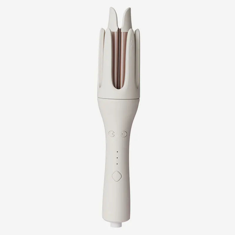 White hair straightening iron on a white background